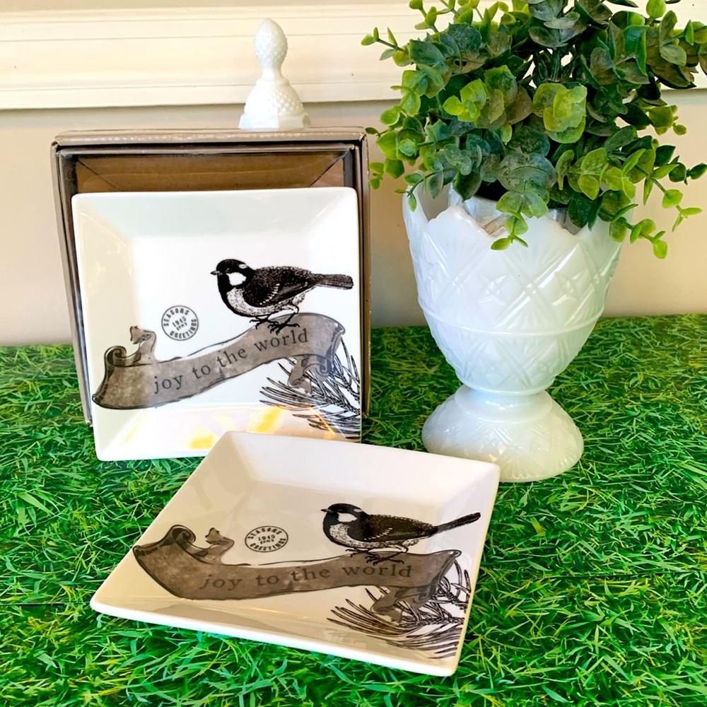 St. Nicholas Square, Canape plates Joy to the world, (set of 2), NIB
